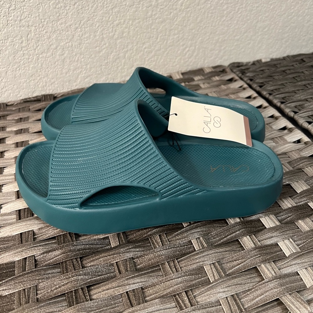 NWT Teal Calia Slides